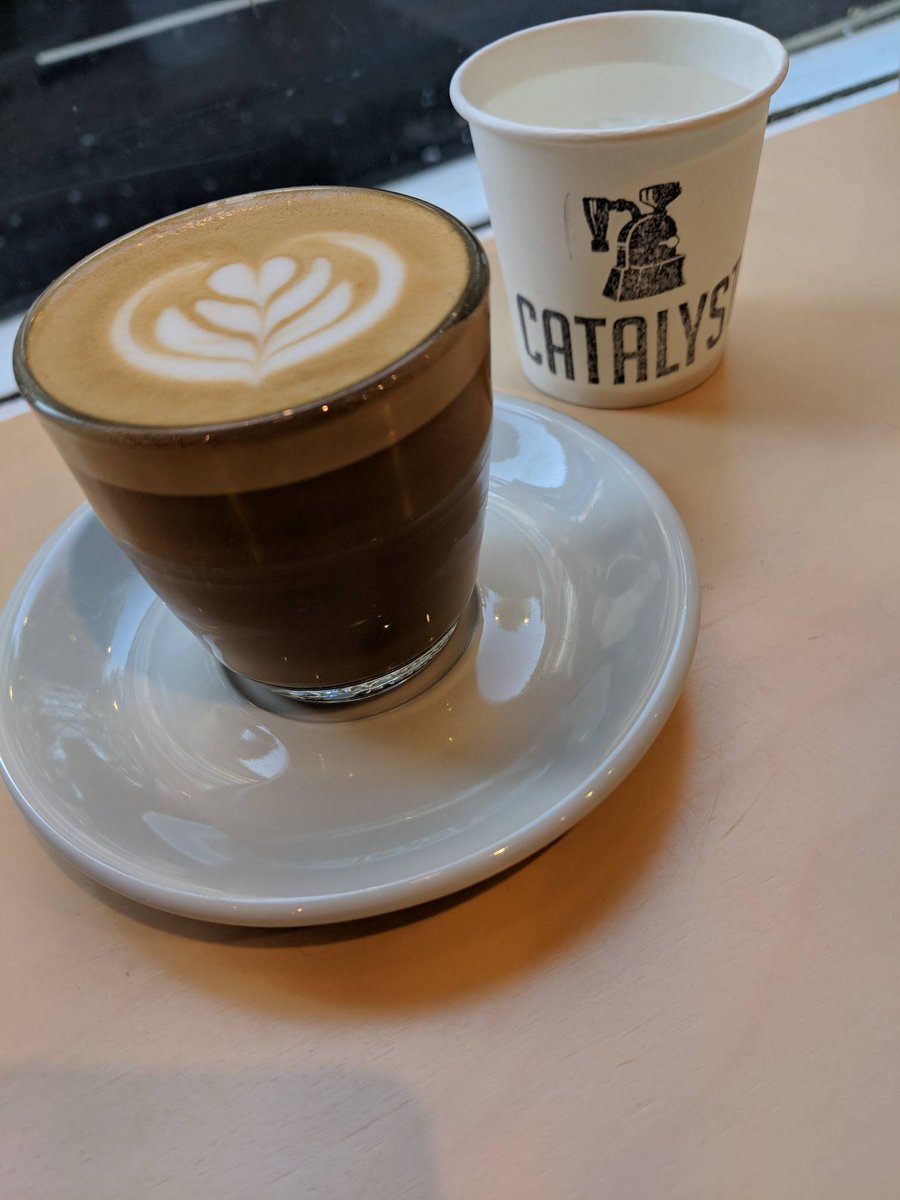 Tuesday morning piccolo at Catalyst Coffee