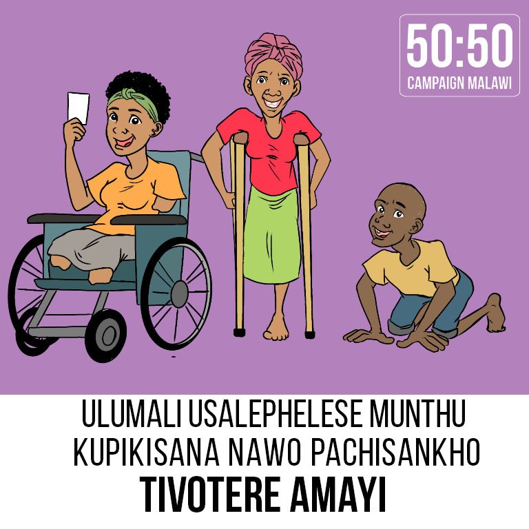 Think of Politics without discrimination! Think of capable women in all circles. Think PWD. Think #Malawi 

#2019elections #Winwithwomen 
<a href="/SteinarEHagen/">Steinar Egil Hagen</a> <a href="/wisdomnelson1/">Wisdom N. Chimgwede</a> <a href="/Viwemi3/">Viwemi</a>  <a href="/cherrynicely/">Nicole Guillet</a> <a href="/HabibaRezwana/">Habiba Nangondo Osman</a> <a href="/undpmalawi/">UNDP Malawi</a> <a href="/WLAMalawi/">Women Lawyers Malawi</a> <a href="/anyangwe4/">Clara Anyangwe</a> @ActionaidM @saraichisala <a href="/CapitalFMMw/">Capital FM Malawi</a>