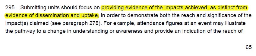 Graham_P_Martin's tweet image. Don't necessarily disagree, but the operationalisation here is essential. #ref2021 guidance suggests that "uptake" in itself does not constitute impact - and so again, the incentive framework pushes us towards change (not just influence). Is that a good thing? #transformure