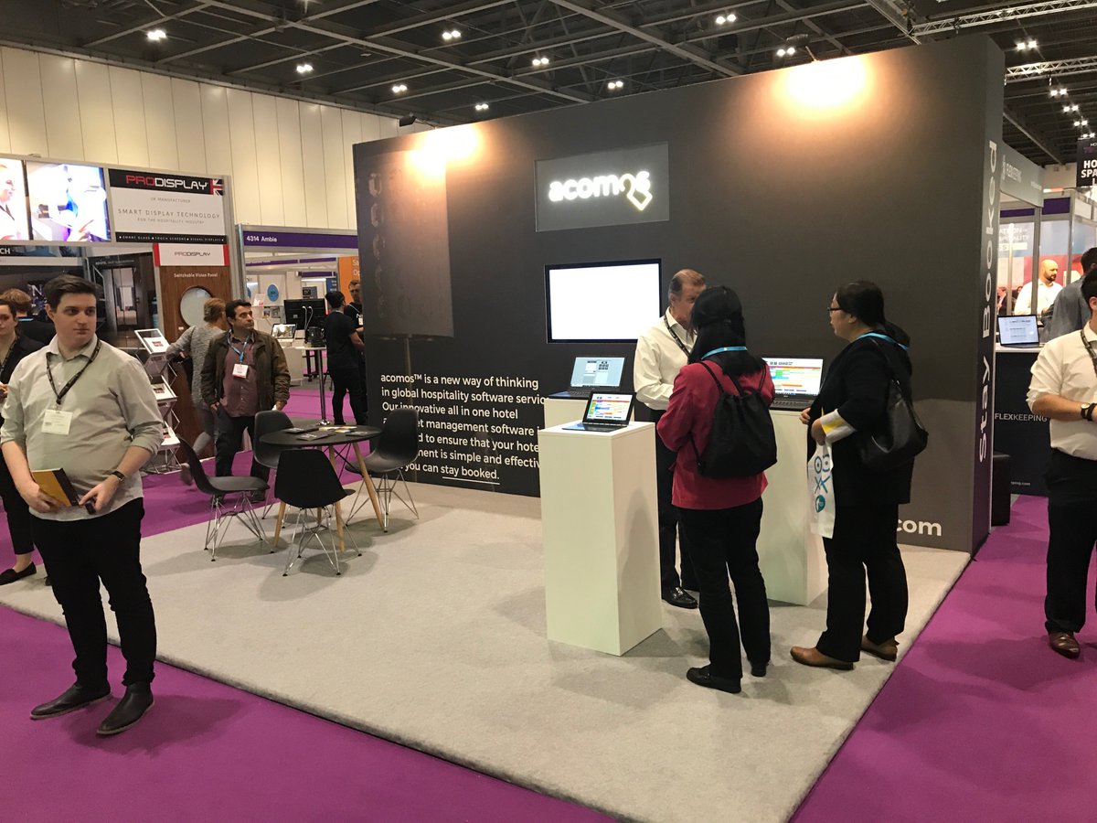 acomos_software's tweet image. This happy bunch are at @HotelTechLive today and tomorrow, come and say &apos;hi&apos; to find out how you can #staybooked. We&apos;re on stand 4701 (the first stand at entrance N7). #Hungry4growth