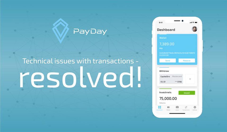 PayDayCoin's tweet photo. Technical issues with transactions - #Resolved!✅We have checked it and didn`t find any problems with #coins circulation, #exchange deposits and #widthdrawal. Now all exchange activities and #transactions should be operating normally. Please contact us if you have any questions. https://t.co/F5n8oAVbli