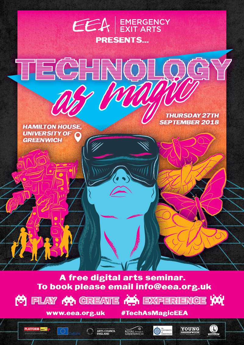 EEALondon's tweet image. CONFIRMED #TechAsMagic PROGRAMME...

@PunchdrunkUK - #TheOracles 
@agencyofconey - #TheShadowOfTheFuture
@continuumtoon
@outputarts 
@Ian_Willey 
@hustlecrewlive 

Thanks to the support from @CEDUK_Culture &amp;amp; @PlatformShift