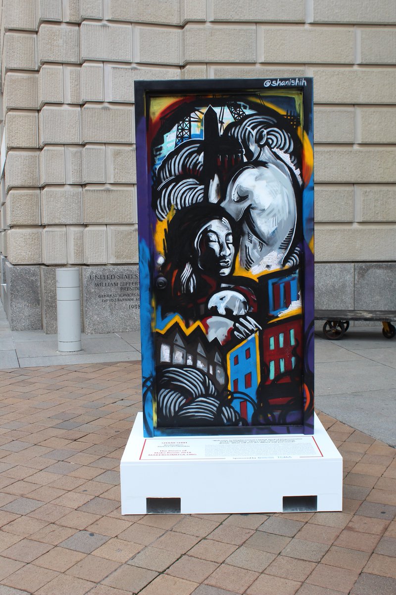 ReaganITCDC's tweet photo. This is the last week to check out the #Doorsofmakeroom art installation on #WilsonPlaza! In recognition of #NationalMonthforRenters, the doors represent the 11 million households living 1 paycheck away from eviction. On display now through Friday, 9/28! @MakeRoomUSA #RepRenters https://t.co/g2aCtWEOgH