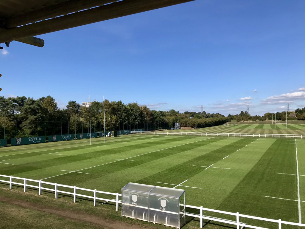 Pitch cut and ready for the first <a href="/BUCSsuperrugby/">BUCS Super Rugby</a> game tomorrow at Topsham! <a href="/Saltisifer/">tom salt</a> <a href="/rosswechalmers/">Ross Chalmers</a> <a href="/ExeterUniRFC/">EURFC</a> @UoEStudentSport