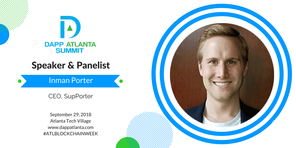 In celebration of #VoterRegistrationDay, we are excited to announce <a href="/inmanporter/">Inman L. D. Porter</a>, CEO of <a href="/SupPorterInc/">SupPorter: Blockchain Donation Platform</a> the blockchain company that will change how political donations work. Come see him on 9/29 at dappatlanta.com.

And register to vote today! 

#ATLBLOCKCHAINWEEK
