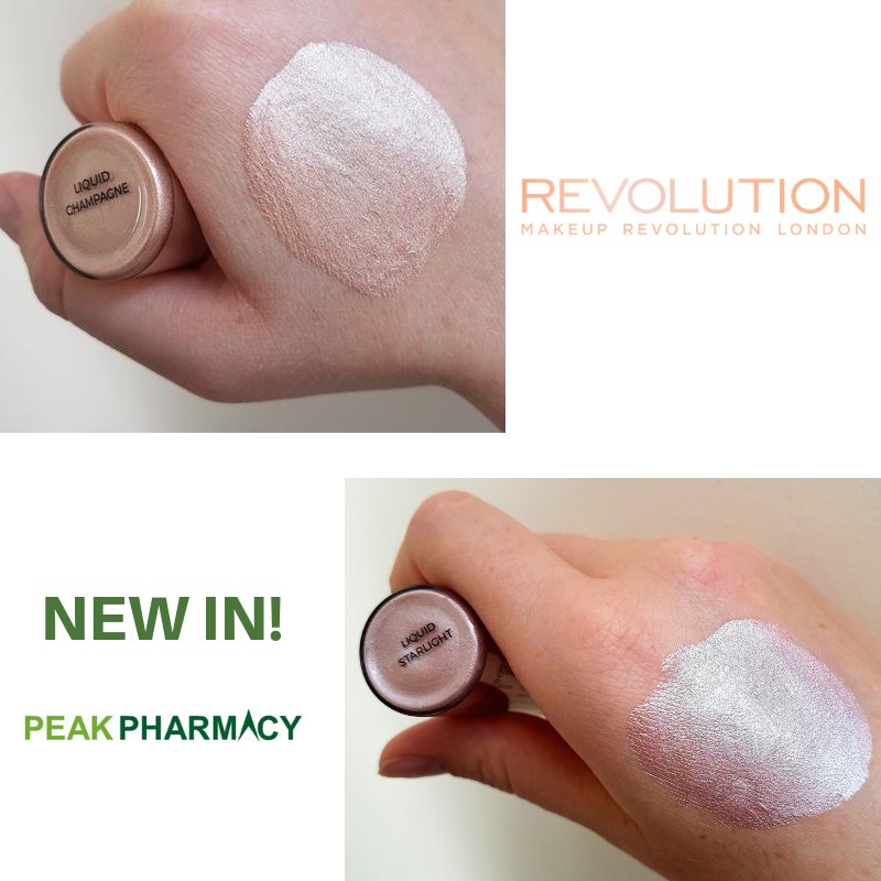 NEW IN!

<a href="/MakeupRVLTN/">Makeup Revolution</a> Liquid highlighters in the shades:
-Champagne
-Starlight

Extra dimension highly concentrated highlighter to enhance and give a luminous finish to your skin. 

#RoundwoodPharmacy
#MakeupRevolution
#GlowySkin
