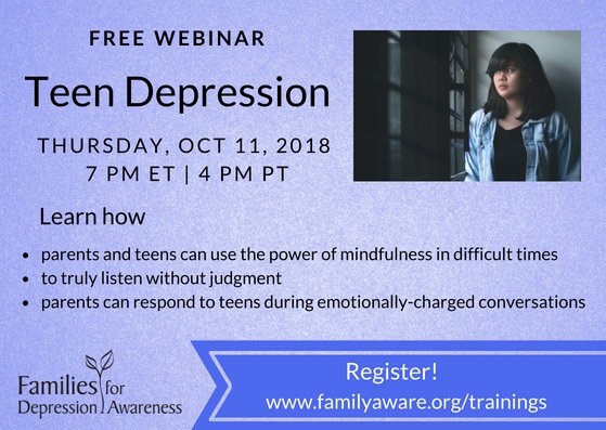 FamilyAware's tweet photo. It's #TeenTuesday and we're worried about the amount of #stress facing our teens. While some stress is good for you, untreated stress can lead to #depression. Join us October 11th at 7pm ET to learn how you can make a difference. Register today! https://t.co/6AhLIAS58a https://t.co/kg19239akP