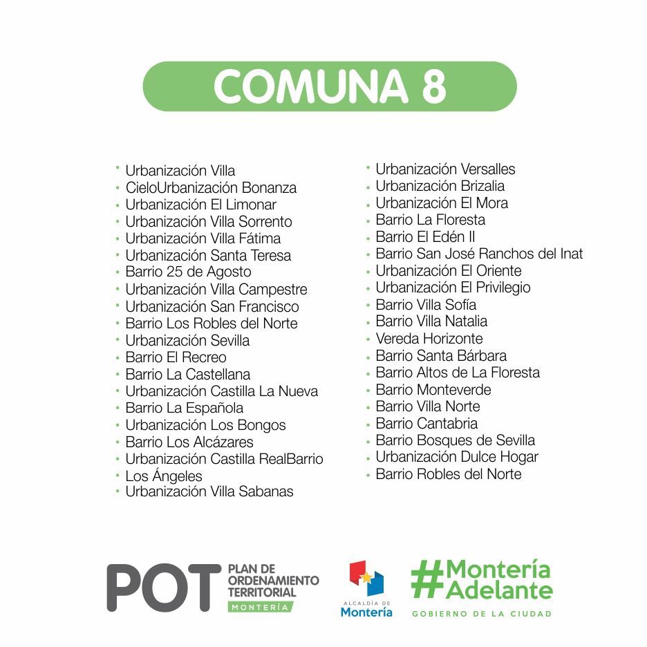 sdeplaneacion's tweet image. El turno es para la Comuna 8. Mañana nos vemos en el parque El Mora en el marco de nuestras Jornadas Participativas para la realización del nuevo Plan de Ordenamiento Territorial. La invitación es a que todo construyamos juntos el futuro de Montería. #MonteríaAdelante #POT