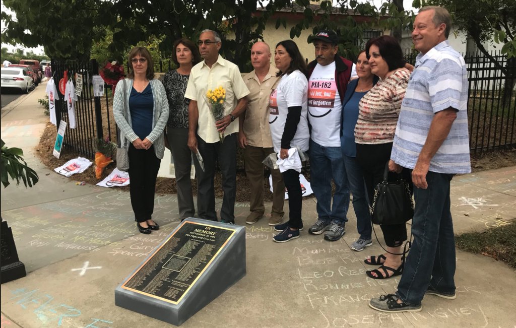 fox5sandiego's tweet photo. New plaque marks spot where PSA Flight 182 crashed in North Park https://t.co/wWn8xEEwmQ https://t.co/W7rIy6tcXN