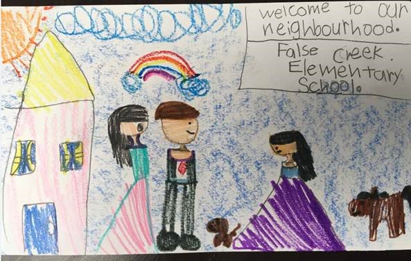 Shayne_Ramsay's tweet photo. "Welcome to our neighbourhood"
A kind and generous message from a student at False Creek Elementary School for the tenants at the Ash Street Modular.
It says a lot about a community when residents know they're welcome. #affordablehousing #temporarymodularhousing #community https://t.co/jgbVo8Q5K1
