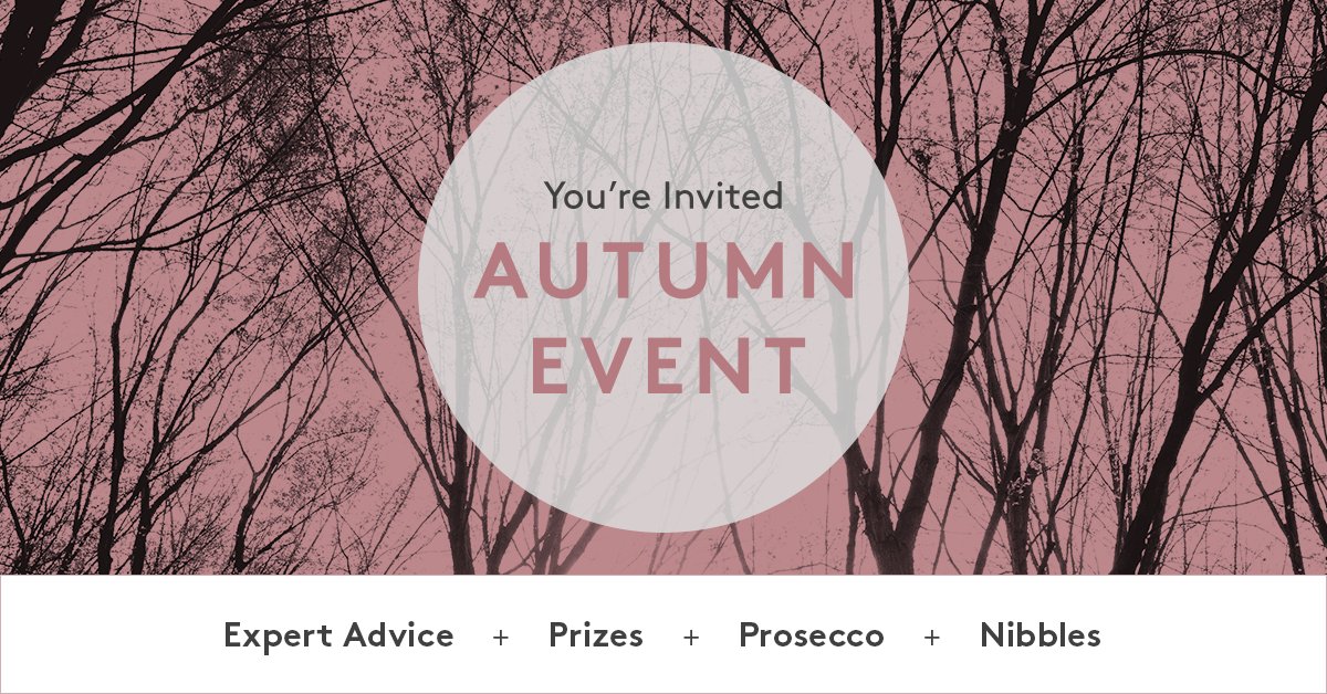 You’re invited to the Autumn Event in store this Saturday.

Discover key autumn trends, plus a chance to win £500 worth of prizes throughout the day 🍂🍁

Find our more: bit.ly/2Q85OGj