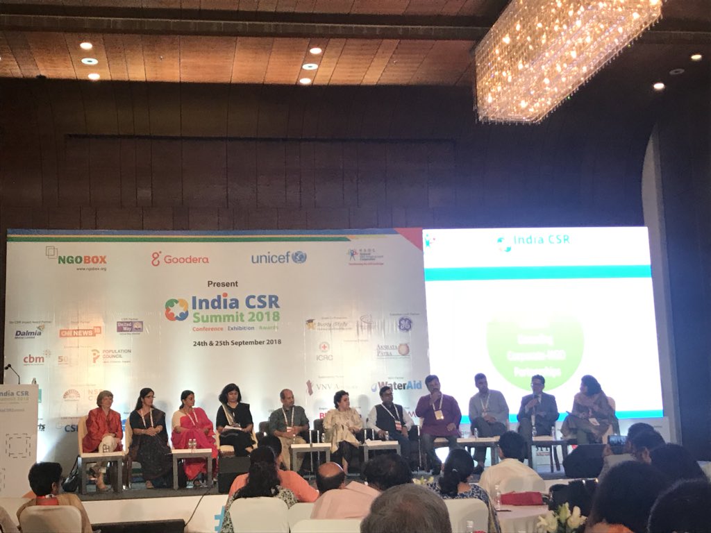 shuklajayanti's tweet image. Prachi Nautiyal, Director Corporate Partnerships, @UWMumbai moderating the largest panel discussion of the Summit as its grand finale, on Decoding Corporate-NGO Partnerships. #IndiaCSRSummit2018 #csrbox #NGOBOX. @UWMumbai is the #csrpartner of the Summit.