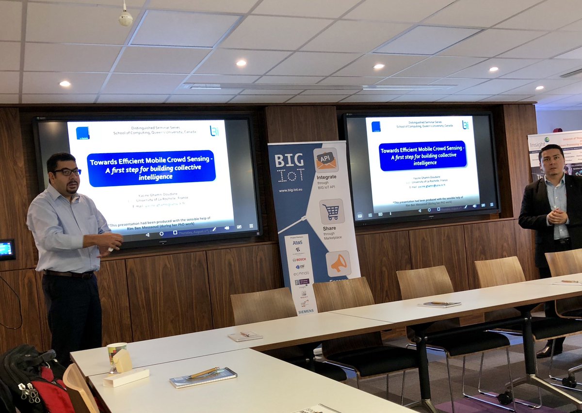 a_lassus's tweet photo. Présentation de @YacineGhamri à la Open IoT Summer School @DrSerranoMartin @insight_centre @nuigalway #collaboration 🇮🇪🇫🇷 #LPDevmob @UnivLaRochelle @L3i_LaRochelle https://t.co/BaiJCE3FNS