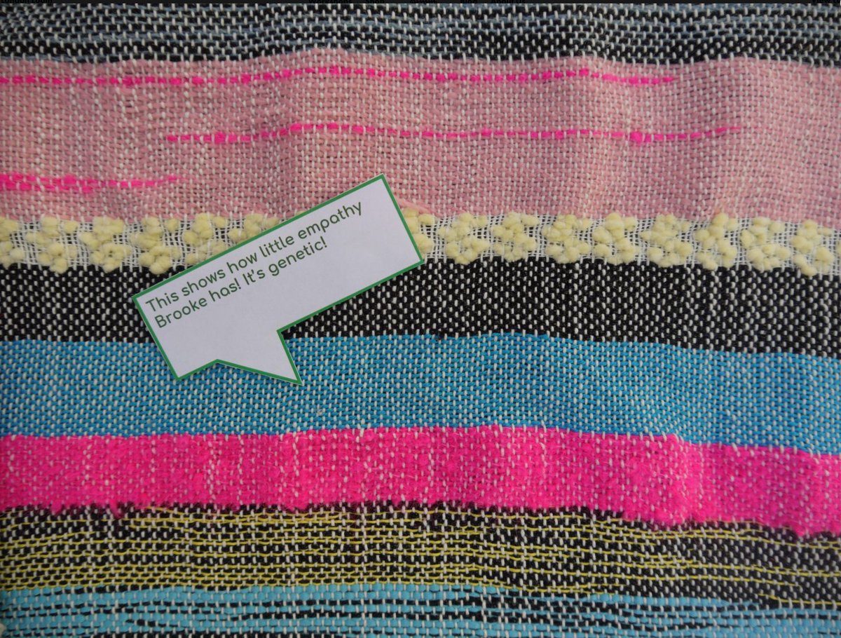 ionainglesby's tweet photo. There's a couple of spots left for the 'Weave Your Genes' workshop on Saturday if you want to learn about you DNA self &amp; make something colourful for you wall! 
https://t.co/dVELvwDCsb https://t.co/rYvbd1odwX