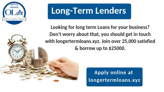 loans_long's tweet image. Whether your #credit needs are immediate or #longtermloans, we offer the best solutions for everyday expenses, to expand your business, or to meet your unexpected needs. Apply Online at longertermloans.xyz.  

#badcreditscore #bestlongtermloans #bestloans #USAloans #loans