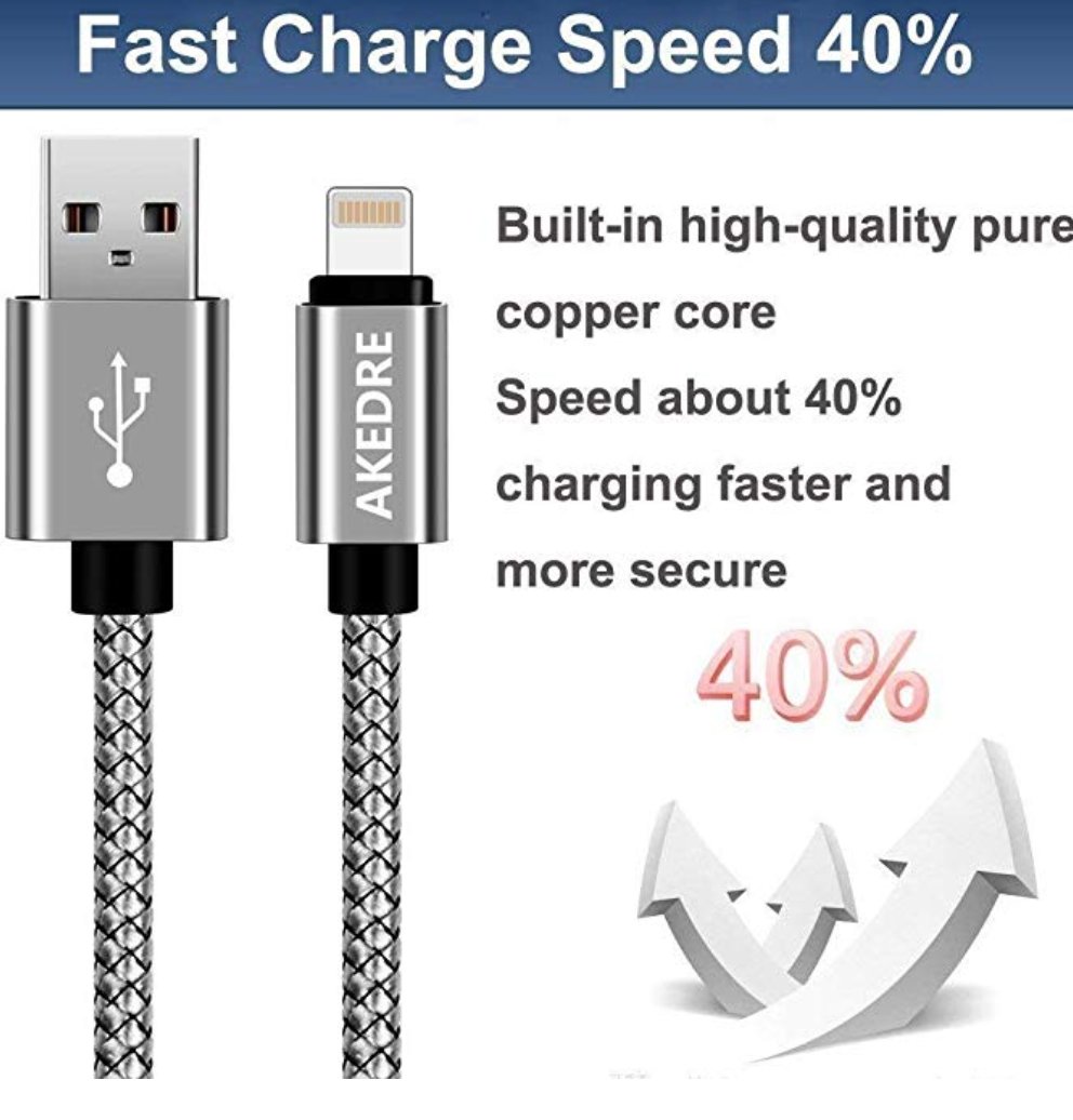 Self_growth_20's tweet image. Hurry Up 86% Off: Phone Cable .4Pack (3/6/6/10FT) Nylon Braided USB Charging .&amp;amp; Syncing Cord Compatible Phone. - amzn.to/2xJWGjs - #PhoneCable #usbahle #USB #Cable