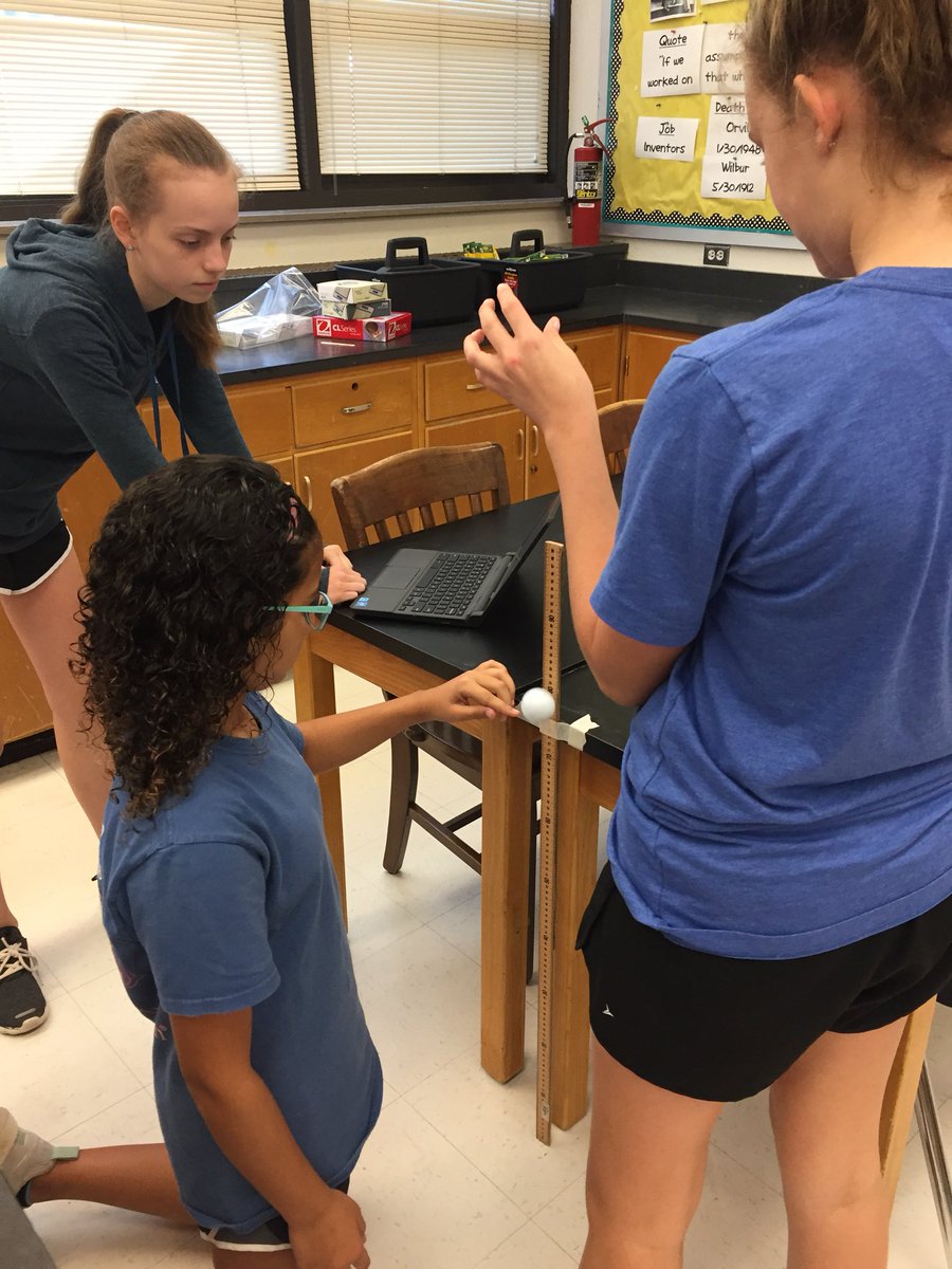 MissBunyard's tweet image. Lots of critical thinking happening when students get to design and test their own experiments to prove that the Earth exerts different amounts of force on objects with different masses. @wustlisp #CMS8BlueScience