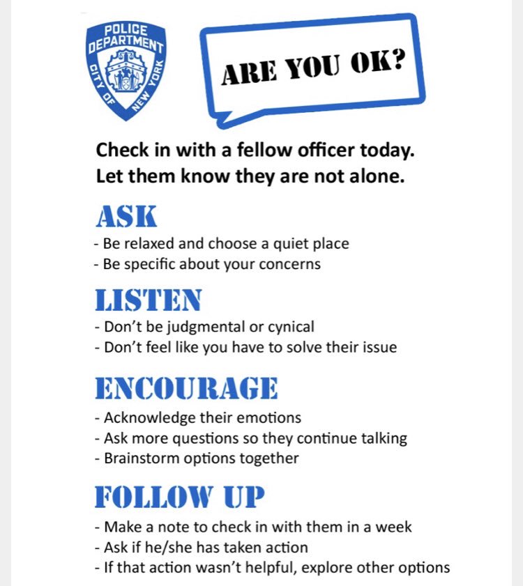 inkdinvestigatr's tweet image. Today is law enforcement suicide prevention day. If you or someone you know needs help please reach out to someone. There are lots of resources including @thechaplaincy We are here for you! Don’t be afraid to ask are you ok? @NYPDchaplains #police #lawenforcement #thinblueline