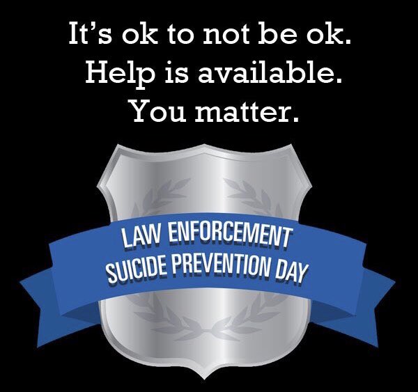inkdinvestigatr's tweet image. Today is law enforcement suicide prevention day. If you or someone you know needs help please reach out to someone. There are lots of resources including @thechaplaincy We are here for you! Don’t be afraid to ask are you ok? @NYPDchaplains #police #lawenforcement #thinblueline