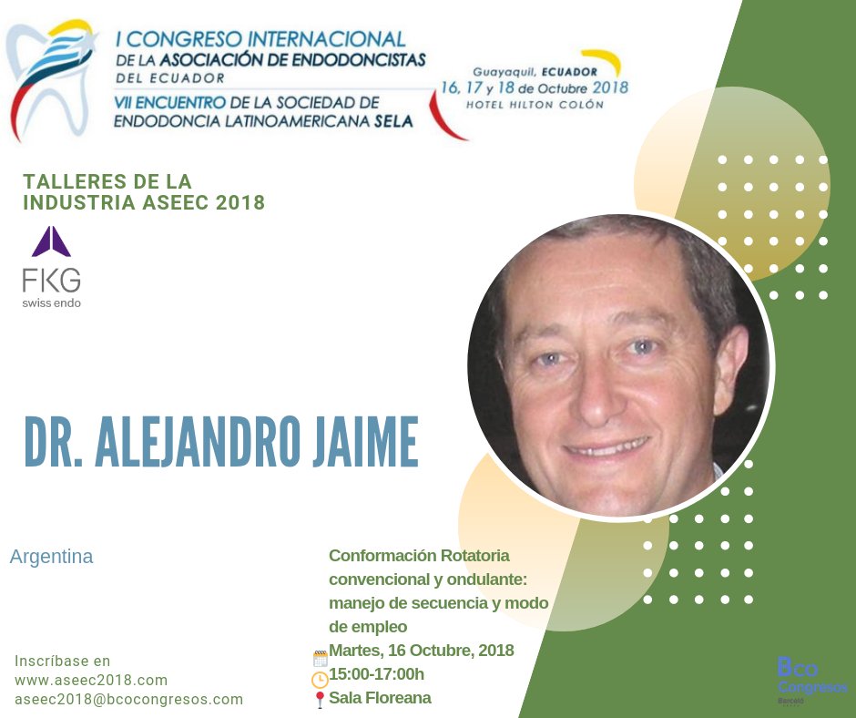 ASEEC2018's tweet photo. 📣El Dr. Alejandro Jaime estará dictando uno de los talleres de la industria EN EL #Congreso #ASEEC2018
Incribase a través del siguiente enlace:
https://t.co/N8SgoTK2BX
Las plazas son limitadas, 20 personas por taller
¡No lo deje escapar!
#endodoncia #dental #Guayaquil #Ecuador https://t.co/s5oEyQFycp