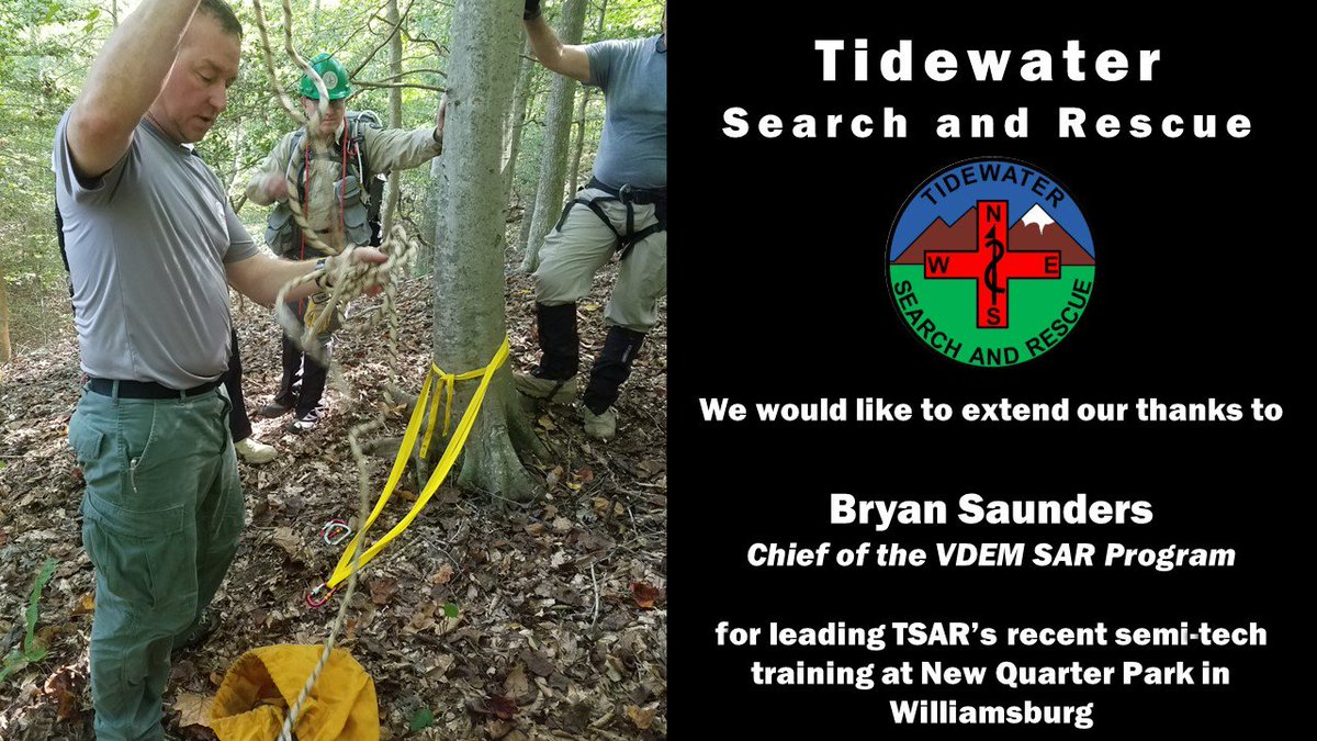 TidewaterSAR's tweet photo. @TidewaterSAR would like to extend a special thank you to Bryan Saunders, Chief of the @VDEM SAR Program, for leading our recent semi-tech training at New Quarter Park in Williamsburg #VASARCo #SAR #Training @WilliamsburgRec https://t.co/4ogpPtxEgE
