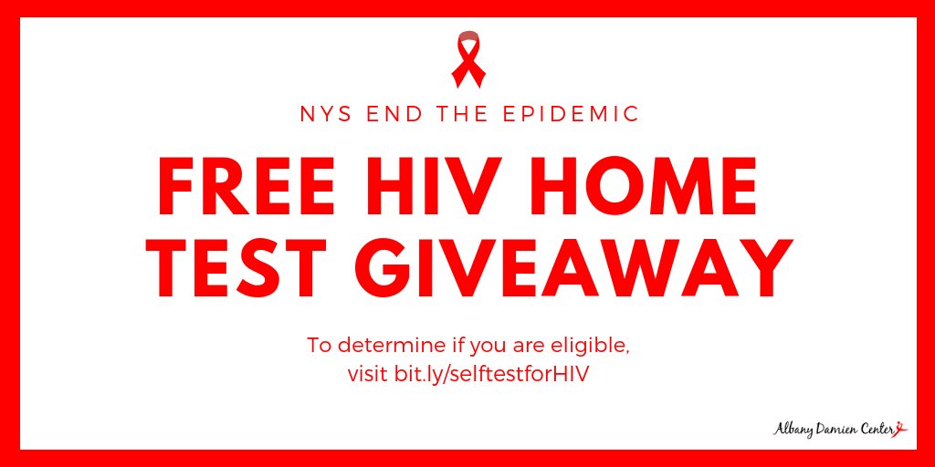 AlbanyDamienCtr's tweet photo. As part of the plan to #EndTheEpidemic in NYS, the @AIDSInstitute has launched a #FREE HIV Home Test Giveaway [Sept 24th to Dec 3] (determine eligibility here: https://t.co/mvM77V0amA). If you are ineligible, our MPower! team offers free testing &amp; counseling #GetTested #HHTG https://t.co/kliTH7UTjH