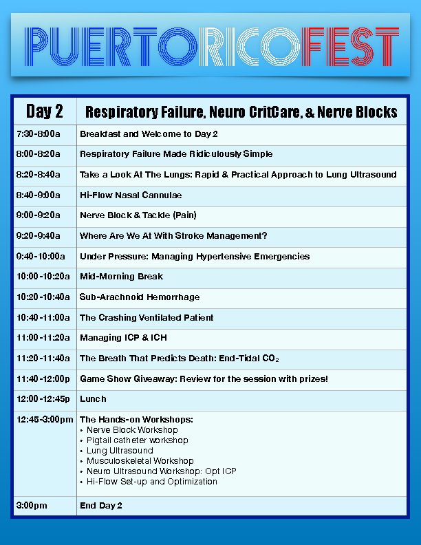 CriticalCareNow's tweet photo. Want a mega-conference w/ Ultrasound, Resus,ECG &amp; Education w/all-star faculty at a beautiful location?Come to #PuertoRicoFEST &amp; get early-bird pricing @amalmattu @EvieMarcolini @srrezaie @chitwngurl @DocWillisMD @Rick_Pescatore @PoppasPearls @Wil_MaChan https://t.co/eXkbAJ39xr https://t.co/JiwwwGWL5p