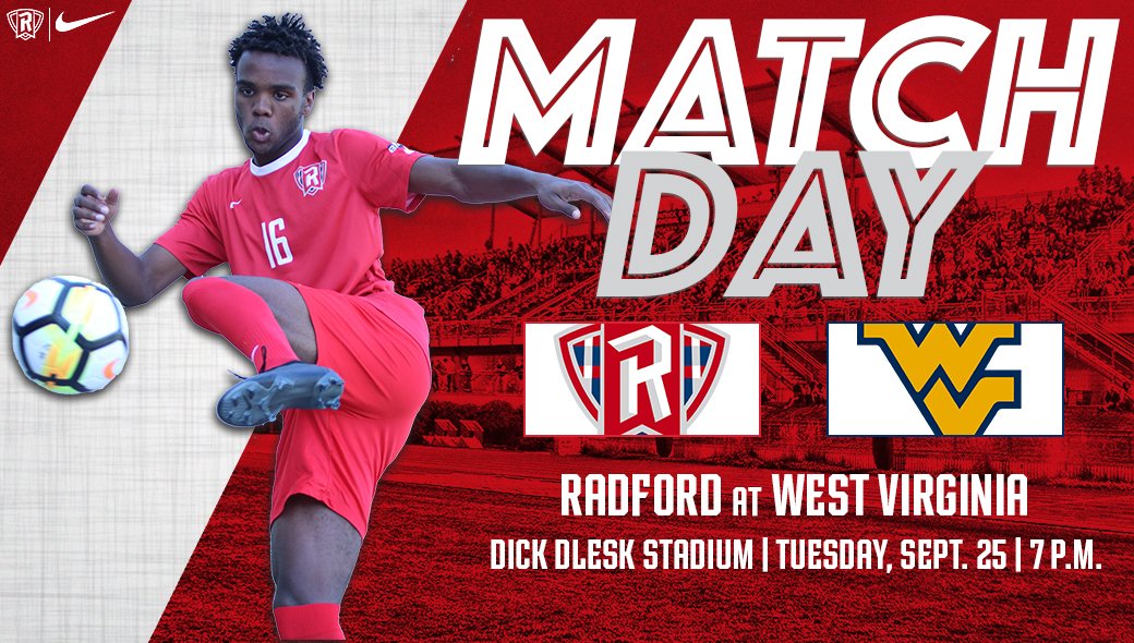 RadfordMSOC's tweet photo. It's gameday in Morgantown!

🆚 West Virginia Mountaineers
🏟 Dick Dlesk Stadium
⏰ 7PM
📊 https://t.co/NOZI6mLJF6
🖥 https://t.co/nnruiw6j9g

#RiseAndDefend | #BigSouthMSOC https://t.co/wGUHvCEaY2