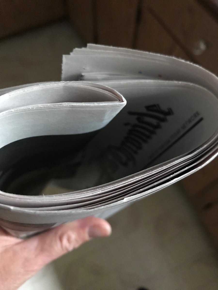 pitzi67's tweet photo. This is how thin today’s newspaper is and ⁦@DandC⁩ has the nerve to raise my subscription rate to $46?? Can you say canceling?? #democratandchronicle #rochester https://t.co/I2aJxxnMku