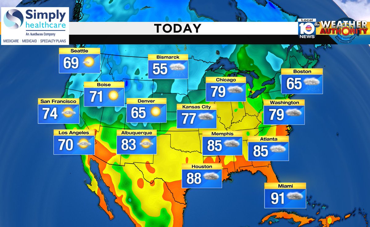 Here is the national forecast for today Presented by Simply Healthcare https://t.co/NSdumxFTXR