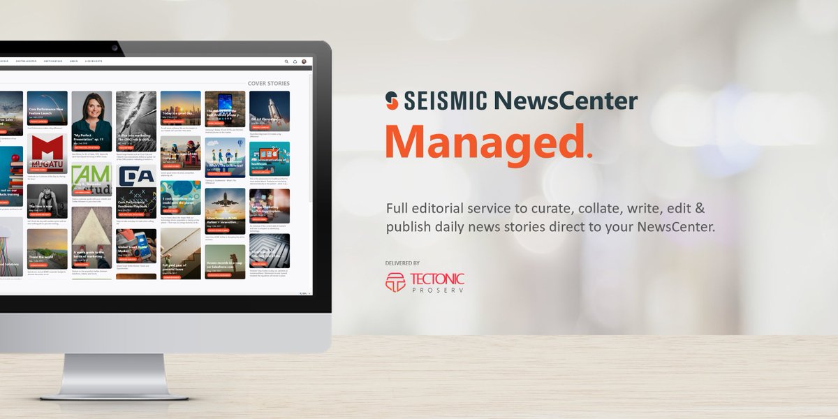 tectonicproserv's tweet photo. Your news. 24/7. Our managed editorial services can interview, design, write, schedule and post all your daily news to Seismic NewsCenter. Visit https://t.co/fjb7WsOyXP @SeismicSoftware #seismicmanaged https://t.co/wnql6w8R2J