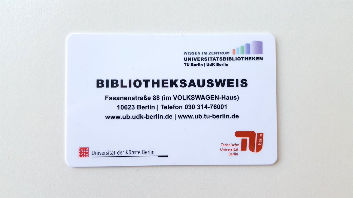 Twitter पर Ub Tu Berlin Ihr Habt An Der Tuberlin Oder Udk Studiert Damit Seit Ihr Ein Alumni Und Konnt Euch Einen Alumni Bibliotheksausweis Erstellen Lassen Der Ist Kostenfrei 5 Jahre Gultig Hier