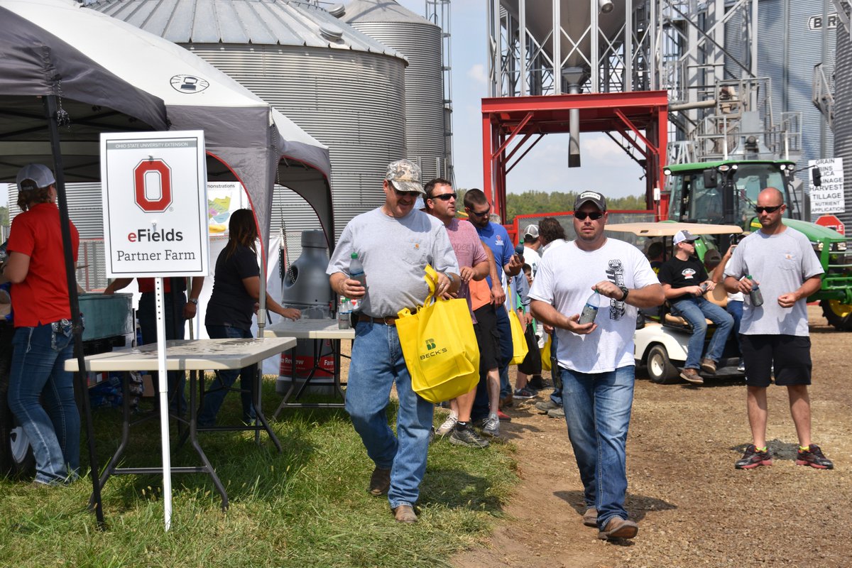 OhioStatePA's tweet photo. Hopefully you were able to grab a water from the eFields team at Farm Science Review! We distributed over 5,000 waters during 3 days of field demos! To get more involved or learn more about eFields, follow the link below.
https://t.co/8m0kUodrTr
#eFields18 #FSR18 #PrecisionAg https://t.co/djP2mSMKlW