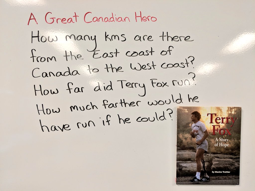 ScottMcKenzie27's tweet photo. Today's #MathTalk includes a Canadian hero: Terry Fox. #Rm9Parents #TerryFox https://t.co/yGdMtqhwoW