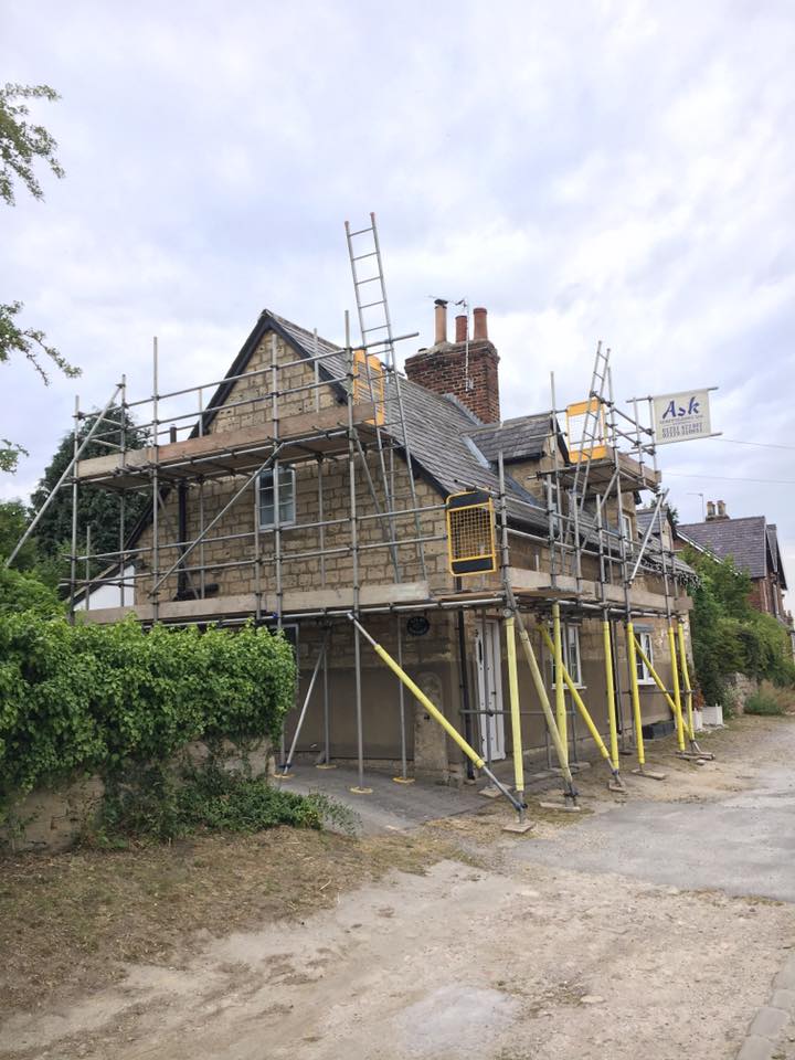 askscaffolding's tweet image. Scaffold erected in Aberford, West Yorkshire for re-pointing works. #WestYorkshire #AskScaffolding