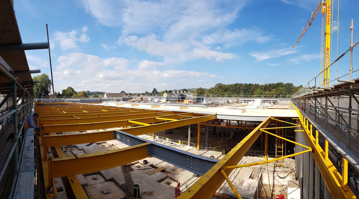 Laceups3's tweet photo. A busy week going well here @BathSpaUni site Locksbrook Road where we are delivering their new home for their school of and design!🌤🏗 @WillmottDixon @Scape_Group  #2cranes #steel #crosslaminatedtimber https://t.co/hCyL6dBnAG