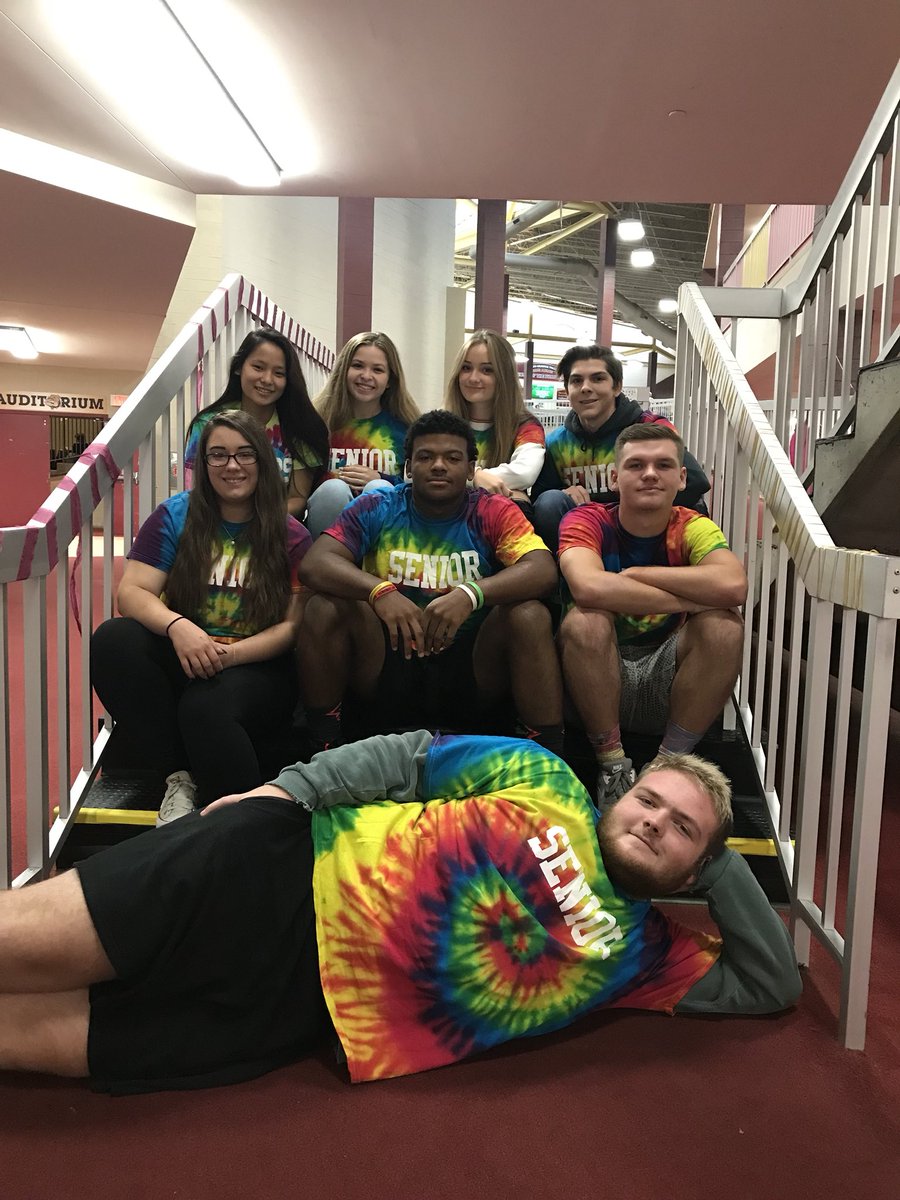 Tie-dye Tuesday with senior deca class! #stowhc2019