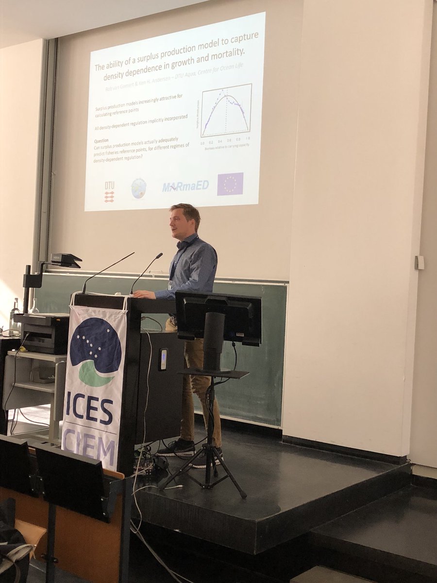 Do you want to understand the potential of surplus production models to predict fisheries reference points accounting for density-dependent effects? Do not miss the poster of <a href="/rob_van_gemert/">Rob van Gemert</a> tonight at #ICESASC18 <a href="/MARmaEDnetwork/">MARmaED</a>