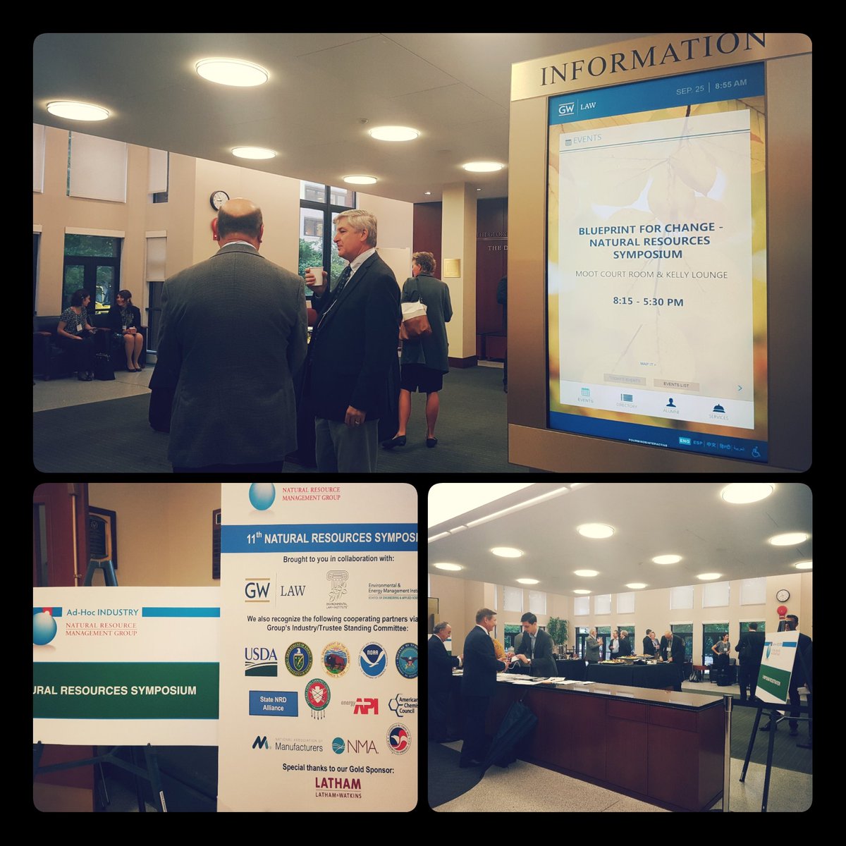 gwlawenviro's tweet photo. Morning All! Welcome to the #NRSYMPOSIUM2018 "Blueprint for Change" @gwlaw. The two-day symposium will commence shortly and a packed line-up of speakers await! Stay tuned here for more updates. Convened by @nrdonline, hosted by @gwlawenviro &amp; co-sponsored by @eliorg &amp; GW's EEMI. https://t.co/5EjrIl0gXg
