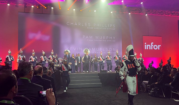 Infor's tweet photo. General Session starts off w/ @HowardU marching band #Inforum2018 https://t.co/yf0gPnqjmS