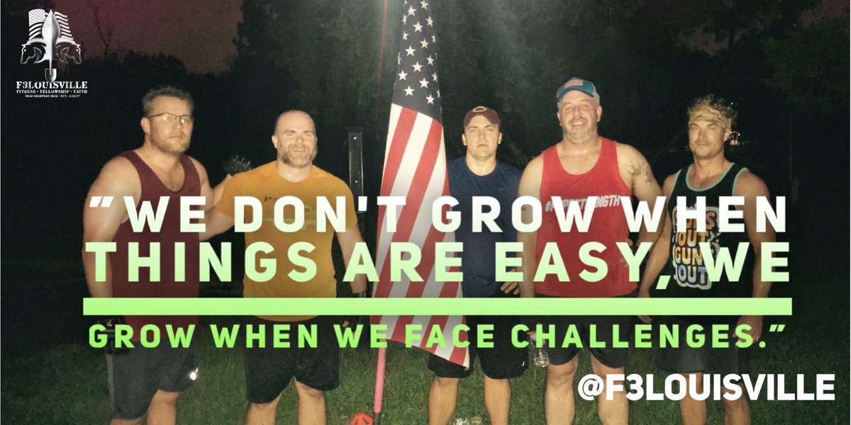 At 0530 this morning there was a 90% chance of rain, but because there was a 100% chance of getting better 74 PAX of <a href="/F3Louisville/">F3 Louisville</a> found their way ITG.

6 PAX @ the Carp
8 PAX @ Bayside BO
11 PAX @ Bag of Wrenches
24 PAX @ the LOCO
25 PAX @ the Rooster

f3louisville.com