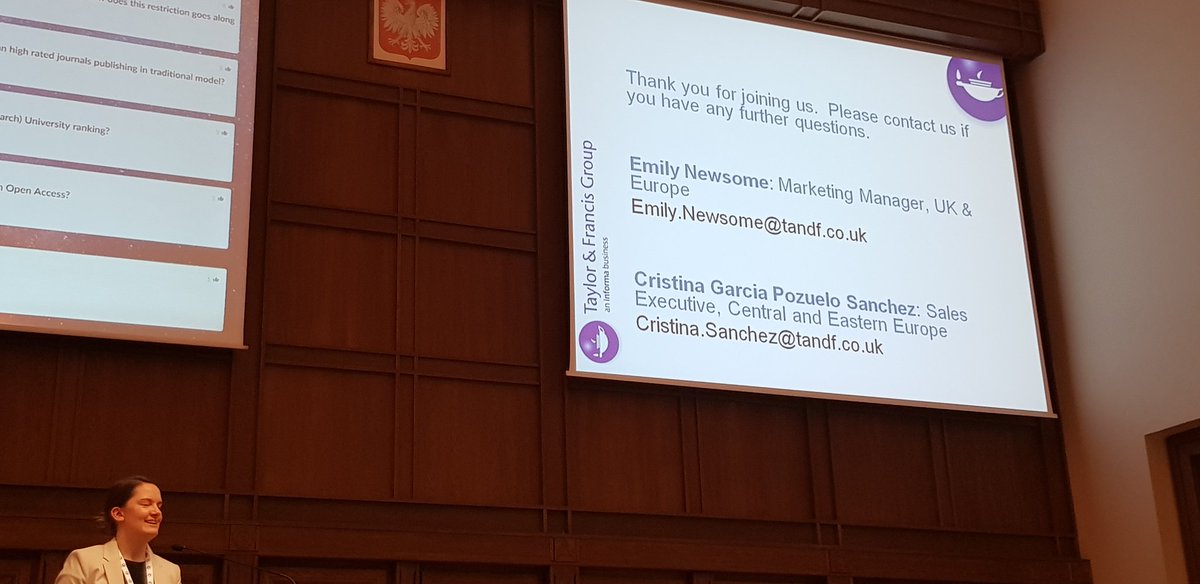TiberiusIgnat's tweet image. #os18gd OA for ebooks. The developments of Taylor &amp;amp; Francis. Talk given by Emily Newsome at Focus On Open Science Gdansk