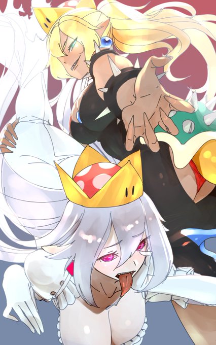 クッパ姫&テレサキング姫 _(:3 」∠)_ 一応塗った 