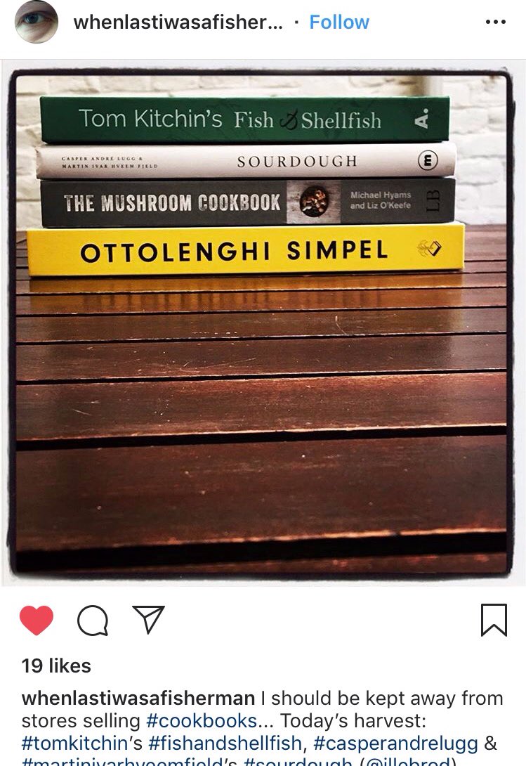 MrMushroomMan's tweet photo. Our cookery book #TheMushroomCookbook in great company. Thanks #WhenIWasLastAFisherman - we hope you enjoy it and that your cookery book obsession continues! #mushrooms #mushroommonth https://t.co/Yc9b339CWn