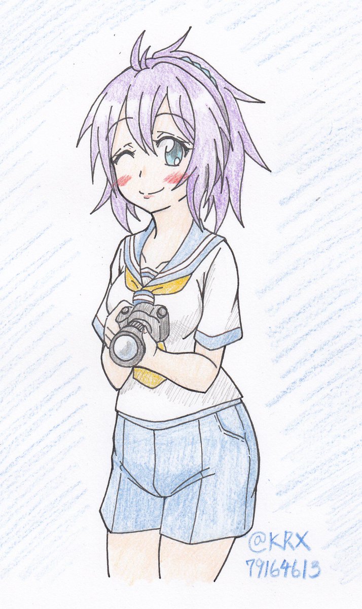 #艦これ版深夜の真剣お絵描き60分一本勝負
 #艦これ版真剣お絵描き60分一本勝負_20180925
 #青葉
青葉にお任せ 