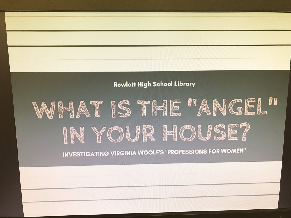 LETTlibrary's tweet photo. Working alongside our AP World Lit. Classes this week to create a collaborative mural of students’ modern day versions of Virginia Woolf’s “Angel in the House.” @mmbrown_brown @RHS_Eagles #WICORinaction https://t.co/iWYOumuqMo