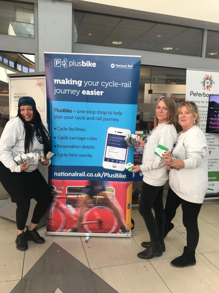 fabrikcomms's tweet photo. Find us at #Peterborough Station today spreading the word about #PlusBike and #PassengerAssist https://t.co/RGtLscyftA
