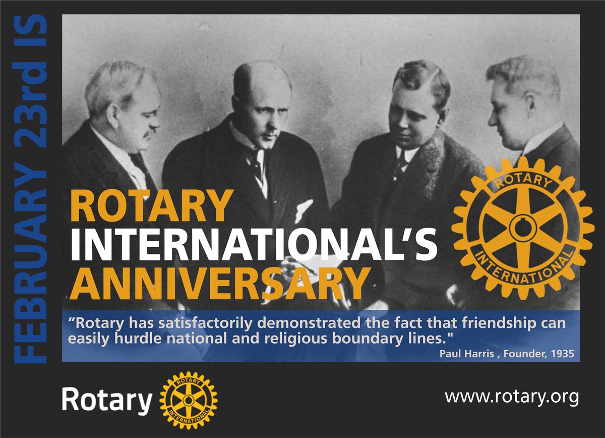 RotaryIntlDay's tweet photo. #RotaryInternationalDay February 23rd 2019 Plan on your #Rotary party! Connect with districts and lets fellowship together! Let’s raise funds by asking a company/business to donate $100.00 /$1000.00 to the Rotary Foundation! Recognize all #Rotarian in your area! #BetheInspiration https://t.co/4JtCNzw0SE