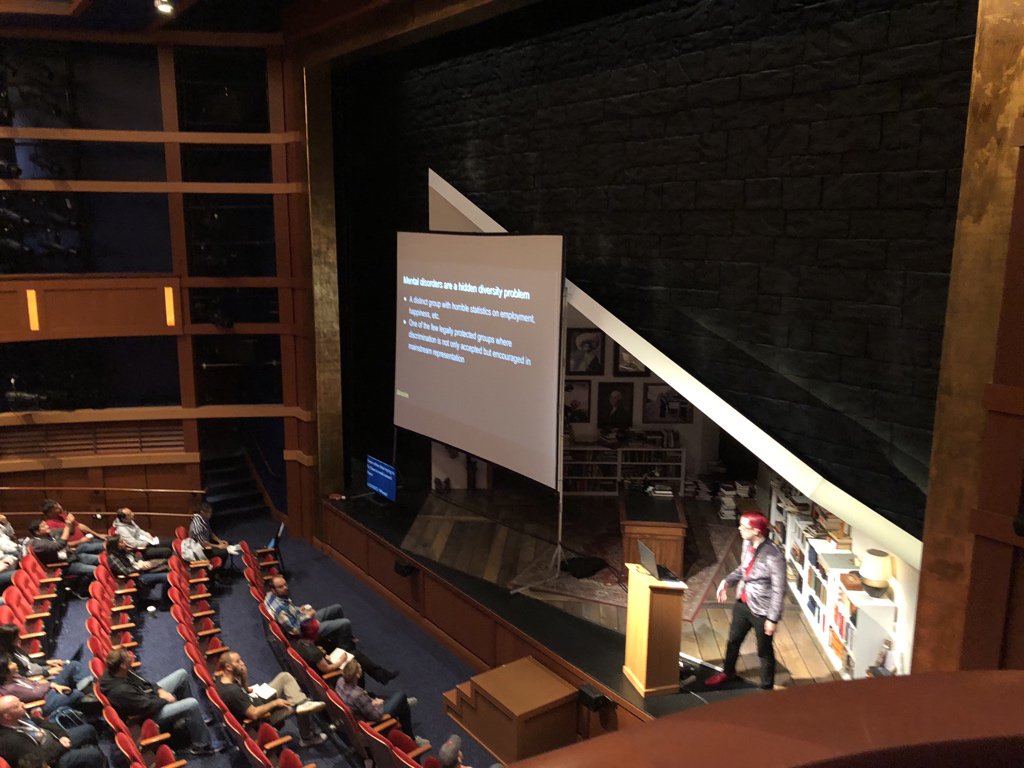 johnksawers's tweet image. “Mental disorders are a hidden diversity problem” @jmeickle #devopsdaysboston