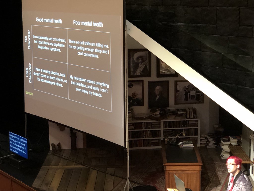 johnksawers's tweet image. “Mental disorders are a hidden diversity problem” @jmeickle #devopsdaysboston